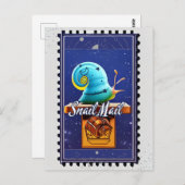 カタツムリ郵便、ポストクロッシング用はがき ポストカード (正面/裏面)