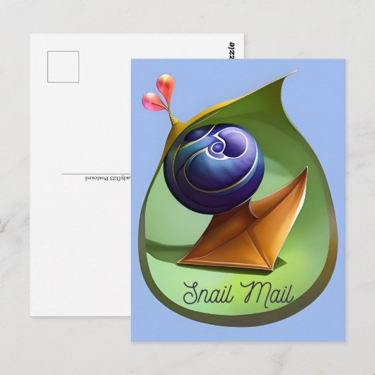 カタツムリ郵便、ポストクロッシング用はがき ポストカード (正面/裏面)