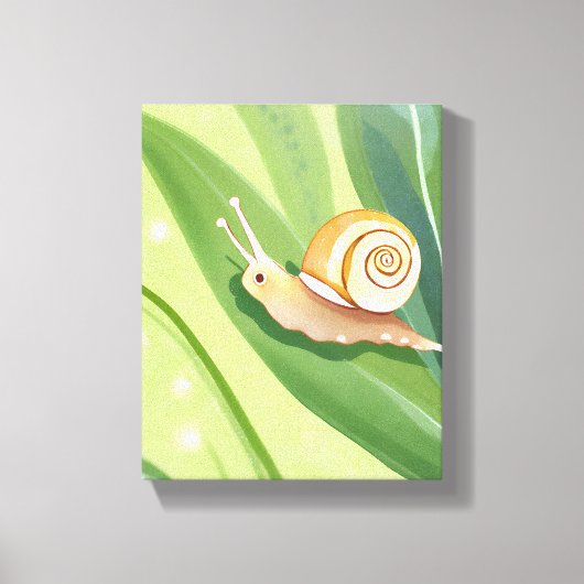 カタツムリ郵便 | 水彩自然 キャンバスプリント (正面)