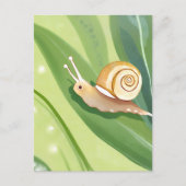 カタツムリ郵便 | 水彩自然 ポストカード (正面)