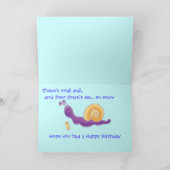 カタツムリ郵便 – 誕生日カードの遅れ カード (内部)