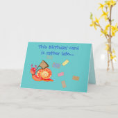 カタツムリ郵便 – 誕生日カードの遅れ カード (黄色い花)