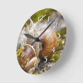 カタツムリ2本 ラウンド壁時計 (傾斜)