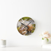 カタツムリ2本 ラウンド壁時計 (ホーム)