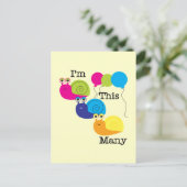 カタツムリ3本Tシャツとギフトが多い ポストカード (スタンド正面)