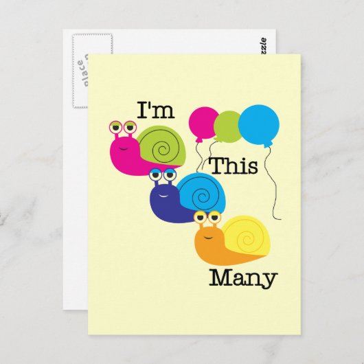 カタツムリ3本Tシャツとギフトが多い ポストカード (正面/裏面)