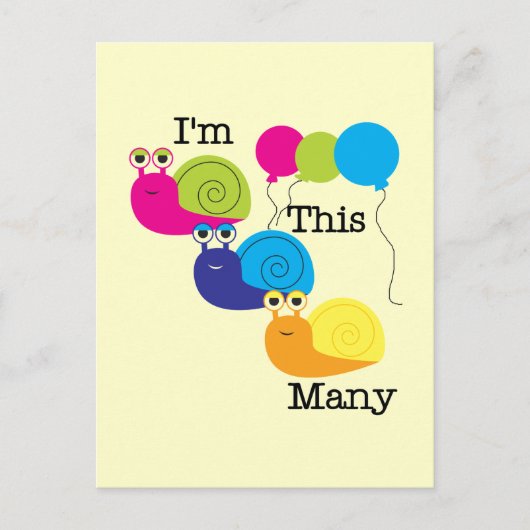 カタツムリ3本Tシャツとギフトが多い ポストカード (正面)