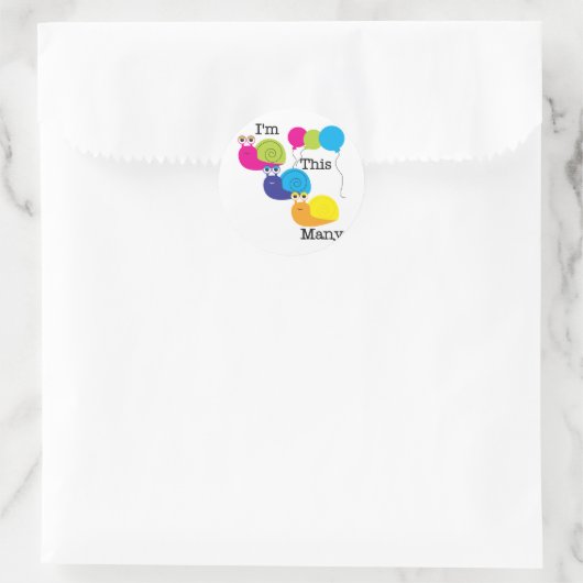 カタツムリ3本Tシャツとギフトが多い ラウンドシール (バッグ)