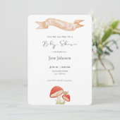 カタツムリ&キノコベビーシャワー招待状 招待状 (スタンド正面)