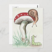 カタツムリ&キャタピラーポストカード ポストカード (正面/裏面)