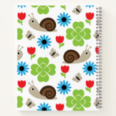 カタツムリ&クローバーシームレスパターン ノートブック (裏面)