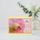 カタツムリ&フラワーポストクロッシングポストカード ポストカード (スタンド正面)