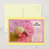 カタツムリ&フラワーポストクロッシングポストカード ポストカード (正面/裏面)