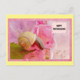 カタツムリ&フラワーポストクロッシングポストカード ポストカード