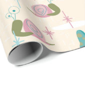 カタツムリ – ミッドセンチュリーレトロ- – 大規模 –  ラッピングペーパー (ロールコーナー)