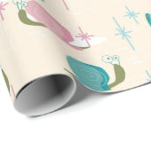 カタツムリ – ミッドセンチュリーレトロ- – 大規模 –  ラッピングペーパー (ロールコーナー)
