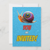 カタツムリ ユニーク 個性的な 誕生日 招待状 こども (裏面)