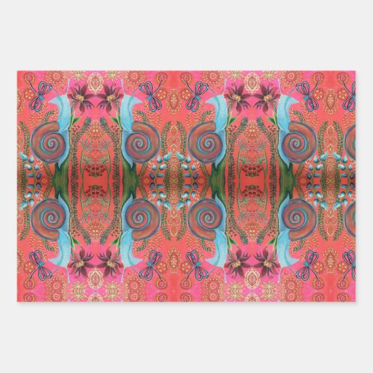 カタツムリ ラッピングペーパーシート (正面)