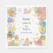 カタツムリ！水色カタツムリ スタンダードランチョンナプキン (正面)