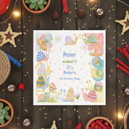 カタツムリ！水色カタツムリ スタンダードランチョンナプキン