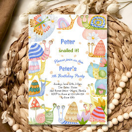 カタツムリ！水色カタツムリ 招待状