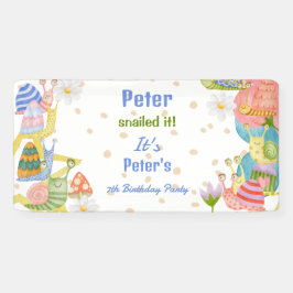 カタツムリ！水色カタツムリ 横断幕