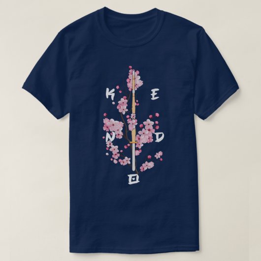 カタナ桜剣道日本の戦士サムライMarti Tシャツ (デザイン正面)