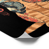 カタナ猫ヴィンテージ日本の可愛インスパイア猫 ポスター (角)