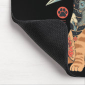 カタナ猫ヴィンテージ日本の可愛インスパイア猫 マウスパッド (コーナー)