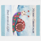 カタニールプンメリユーモアのあるーおもしろいクリスマス写真 フリースブランケット (正面(横))