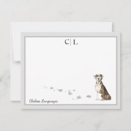 カタフーラハウンドドッググレイモ縁どノグラム名 ノートカード