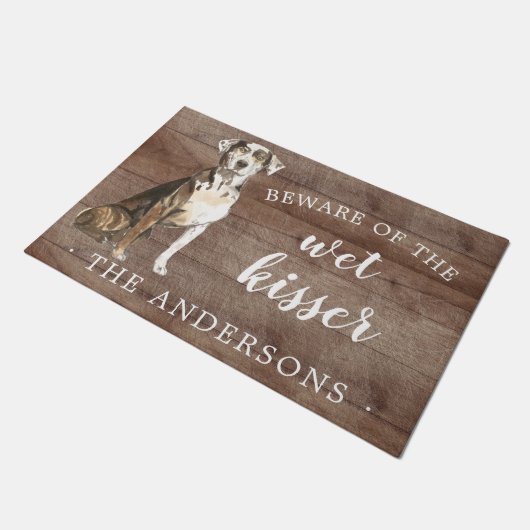 カタホウラヒョウ犬パーソナライズされたドアマット ドアマット (アングル)