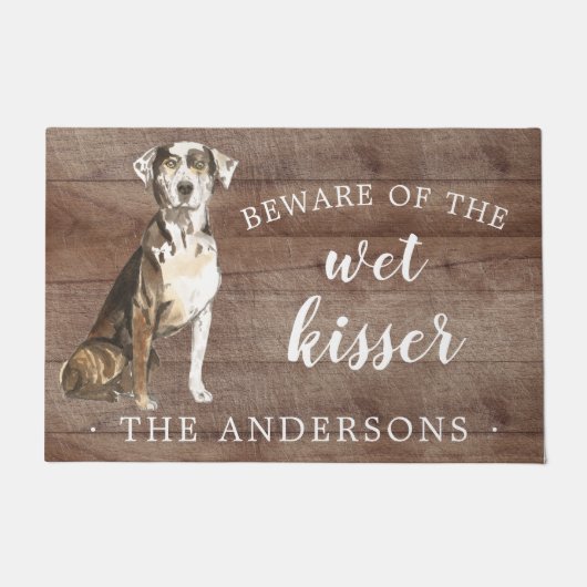 カタホウラヒョウ犬パーソナライズされたドアマット ドアマット (正面)