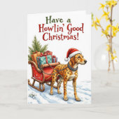 カタホラレオパドドッグフェスティバルホリデープン カード (黄色い花)