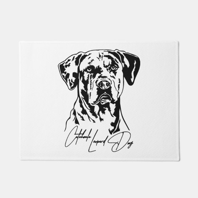 カタホラレオパドドドッグポートレートドッグマムウィルシンス ドアマット (正面)