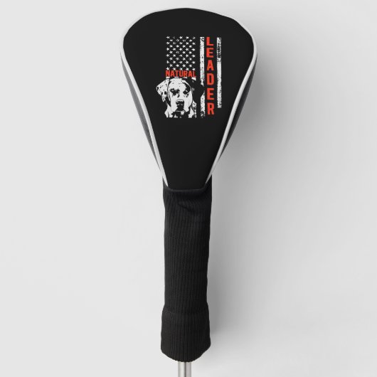 カタホラレオパード犬us旗自然リーダードッグ ゴルフヘッドカバー (正面)