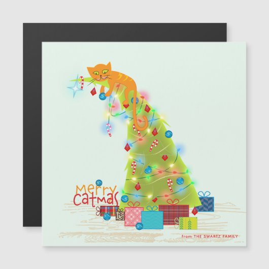 カタマスツリー磁気クリスマスカード (正面/裏面)