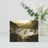 カタマランと帆船 ポストカード (スタンド正面)