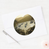 カタマランと帆船 ラウンドシール (封筒)