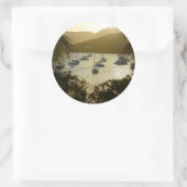 カタマランと帆船 ラウンドシール (バッグ)