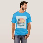 カタマランの夕日 Tシャツ (正面フル)