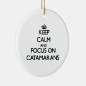 カタマランの平静そして焦点を保って下さい セラミックオーナメント (右)