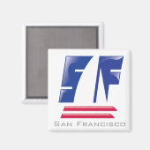 カタマランセーリング_ポントゥーンレーシング_サンフランシスコ マグネット (正面/裏面)