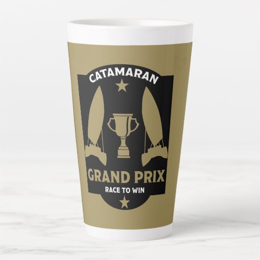 カタマランハイドロフォイル帆船レース カフェラテマグ (正面)