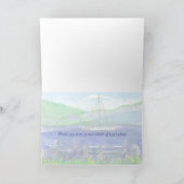 カタマランマウンテンレイクウォーターカラーハッピーバースデー カード (内部)