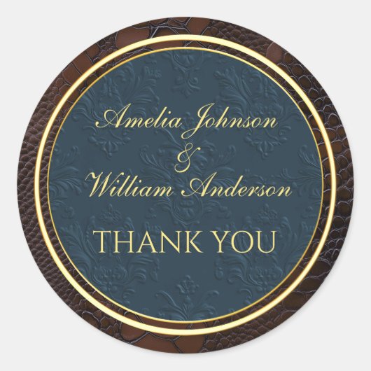 カタムケキンレザービクトリアンブラウン結婚式の引き出物 ラウンドシール (正面)