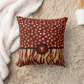 カタムジーインスパイアアニマルプリントラストと金ゴールド クッション (ブランケット)