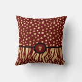 カタムジーインスパイアアニマルプリントラストと金ゴールド クッション (裏面)