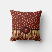 カタムジーインスパイアアニマルプリントラストと金ゴールド クッション (正面)