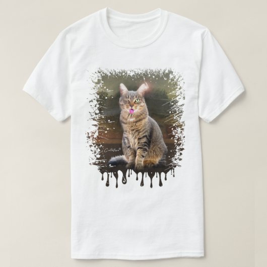 カタリスおもしろいキャットシャツ Tシャツ (デザイン正面)